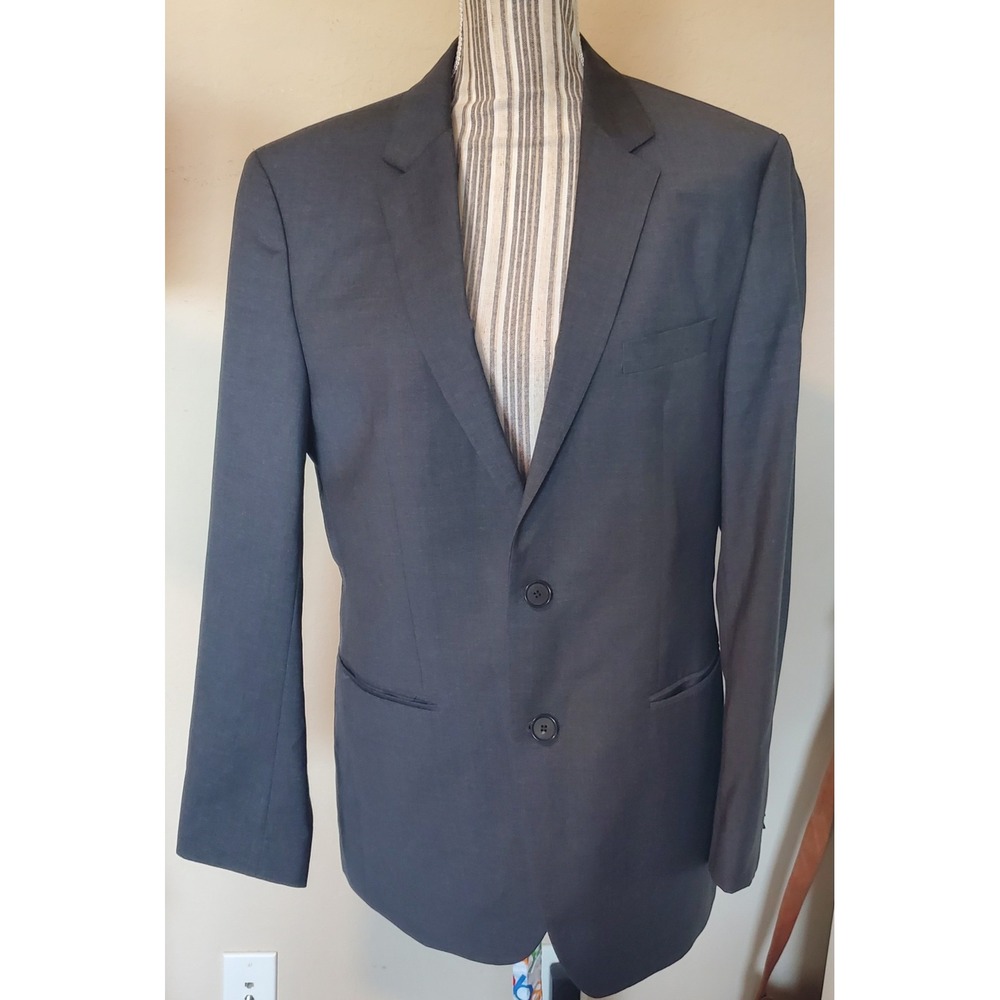 Hugo Boss Mens 38R Sport Coat Blazer Gray‎ Two Button Made in USA Union Made